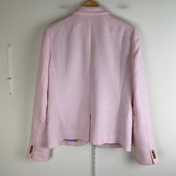 J. Crew Dalton Blazer Size 8T Light Pink Linen Cotton Tall Old Money Yacht Club - Picture 8 of 12